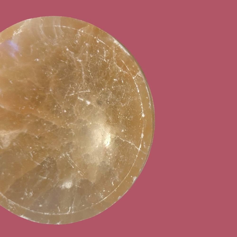Peach Selenite Crystal Charging Bowl